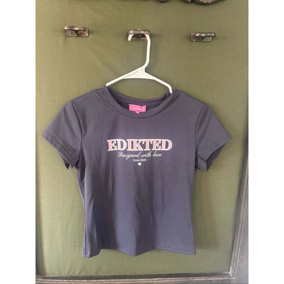 EDKITED Tops - EDKITED “with love” Navy Top NWT Size Large